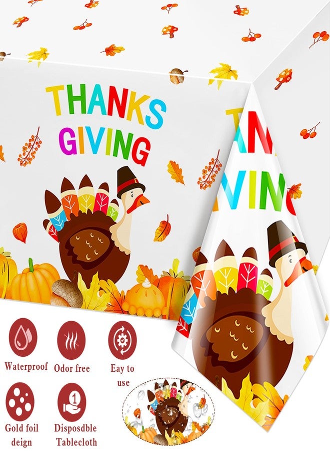 HOWAF Thanksgiving Party Supplies Kit, Thanksgiving Disposable Dinnerware with Turkey Dinner & Dessert Plates, Napkins, Cups, Tablecloth for Thanksgiving/Friendsgiving Party Decorations, Serves 16 - Image 3