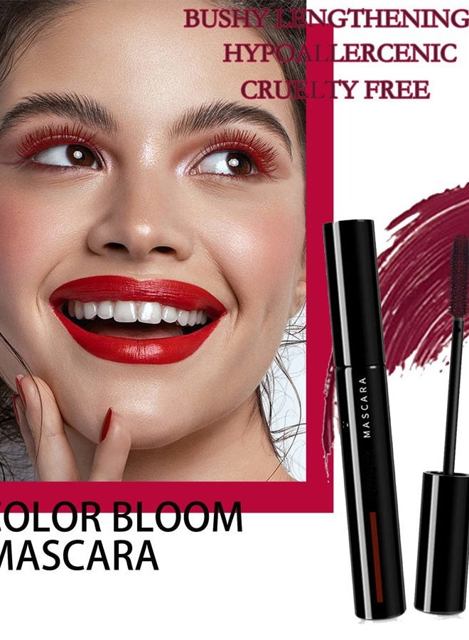 LYSdefeu Burgundy Mascara Waterproof for Eyelashes,Longlasting Curling Dark Red Liquid Mascara Volume and Length,Cosplay Party Stage Colored rimel de pestañas, Mother's Day Eye Makeup Gift for Women Girl - Image 3