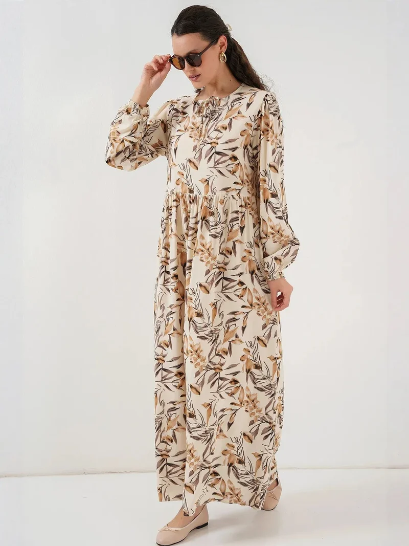 بيغ دارت BDART Patterned Maxi Dress with Tie Detail