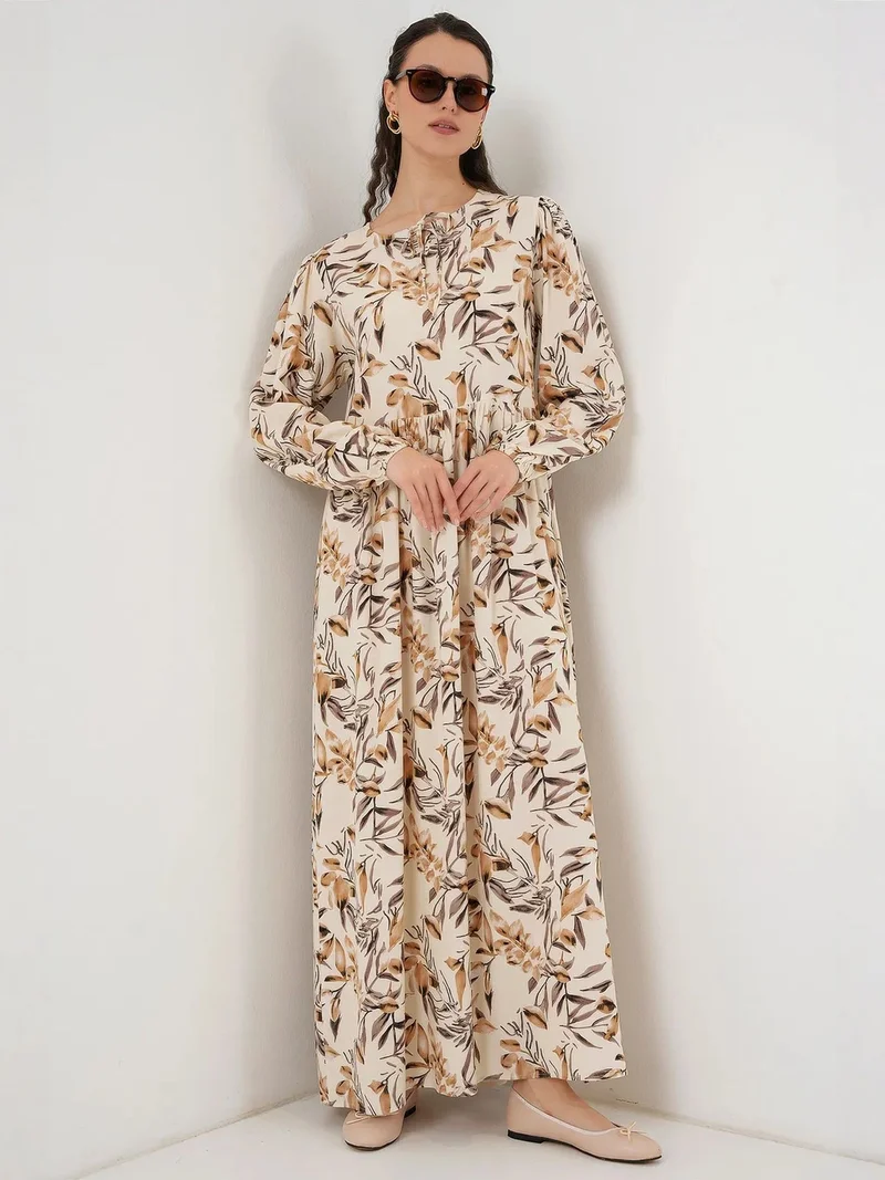 بيغ دارت BDART Patterned Maxi Dress with Tie Detail