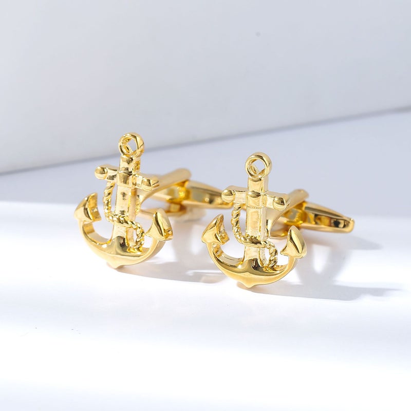 Fashion Creative New Anchor Ship Tie Clip Men'S Business Casual Cufflink Set Accessories Decoration - Image 4
