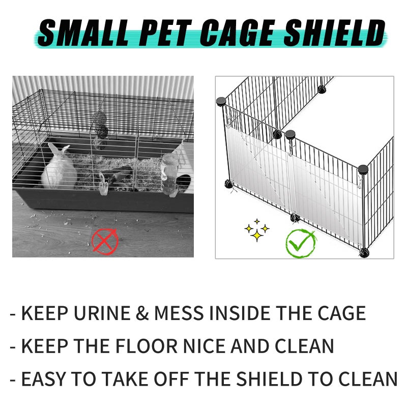 Oncpcare 12 Pack Rabbit Cage Urine Guard 10'' x 8.2'' Pet Plastic Splash Guard Panels Liner Protection Clear Edge Liner Guinea Pig Side Lining Bird Cage Protector from Cats - Image 3