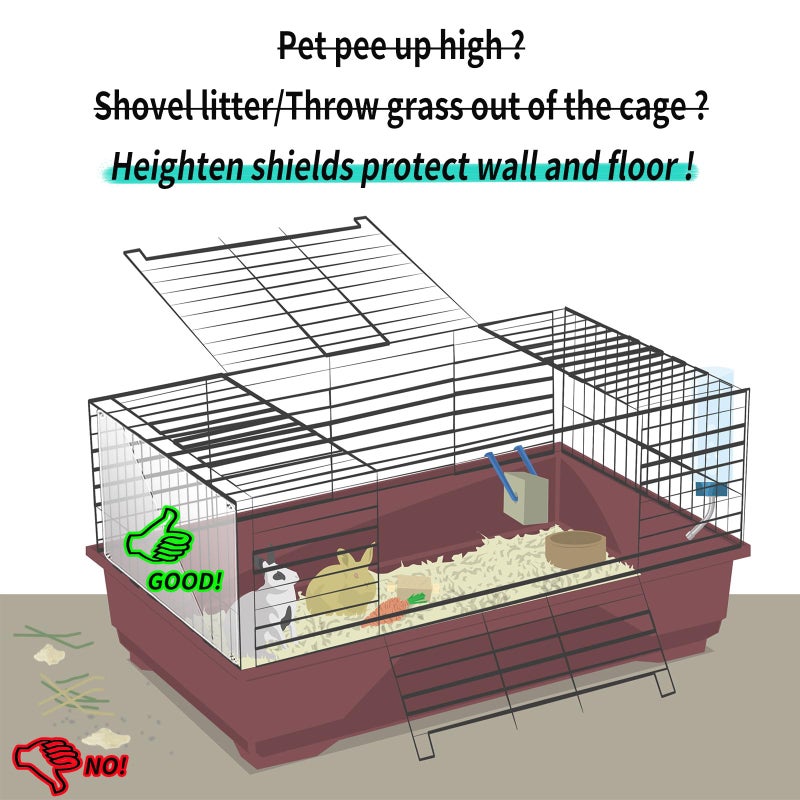Oncpcare 12 Pack Rabbit Cage Urine Guard 10'' x 8.2'' Pet Plastic Splash Guard Panels Liner Protection Clear Edge Liner Guinea Pig Side Lining Bird Cage Protector from Cats - Image 5