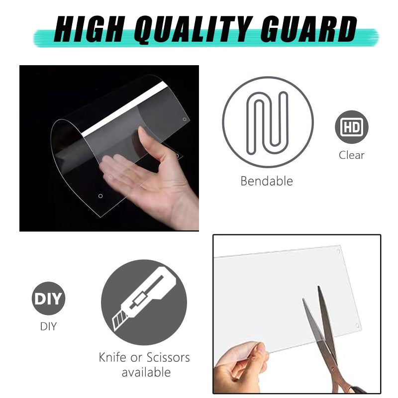 Oncpcare 12 Pack Rabbit Cage Urine Guard 10'' x 8.2'' Pet Plastic Splash Guard Panels Liner Protection Clear Edge Liner Guinea Pig Side Lining Bird Cage Protector from Cats - Image 4