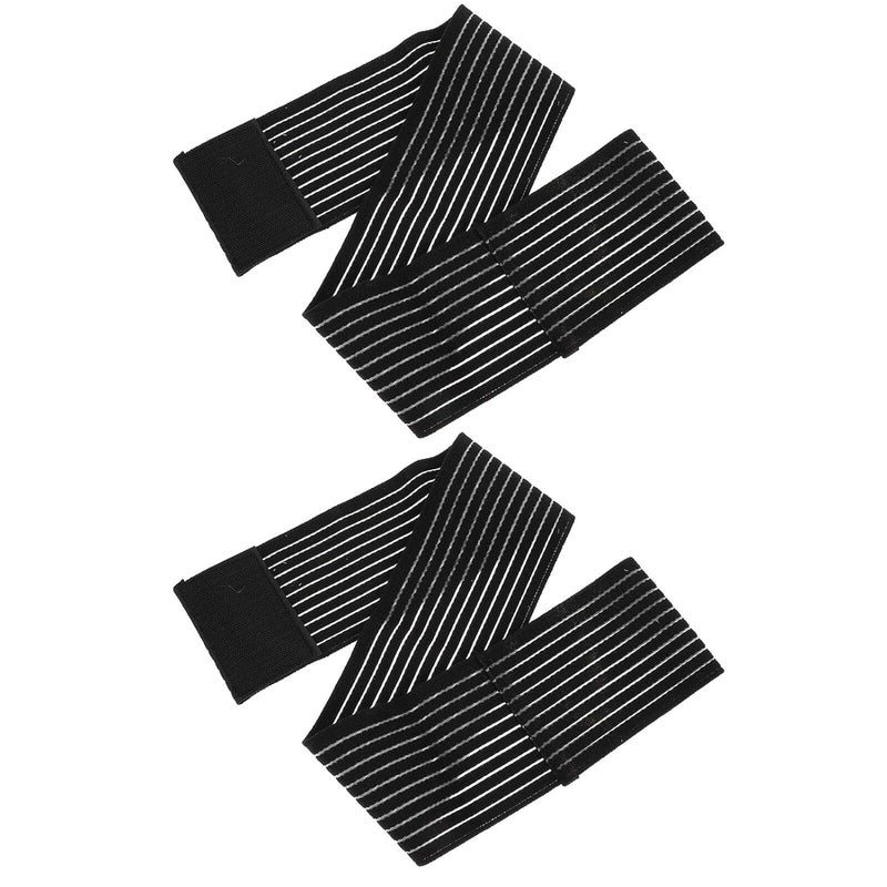 2Pcs Adjustable Black Ankle Support Brace Breathable Anti Skid Protective Covers for Sports - Image 2