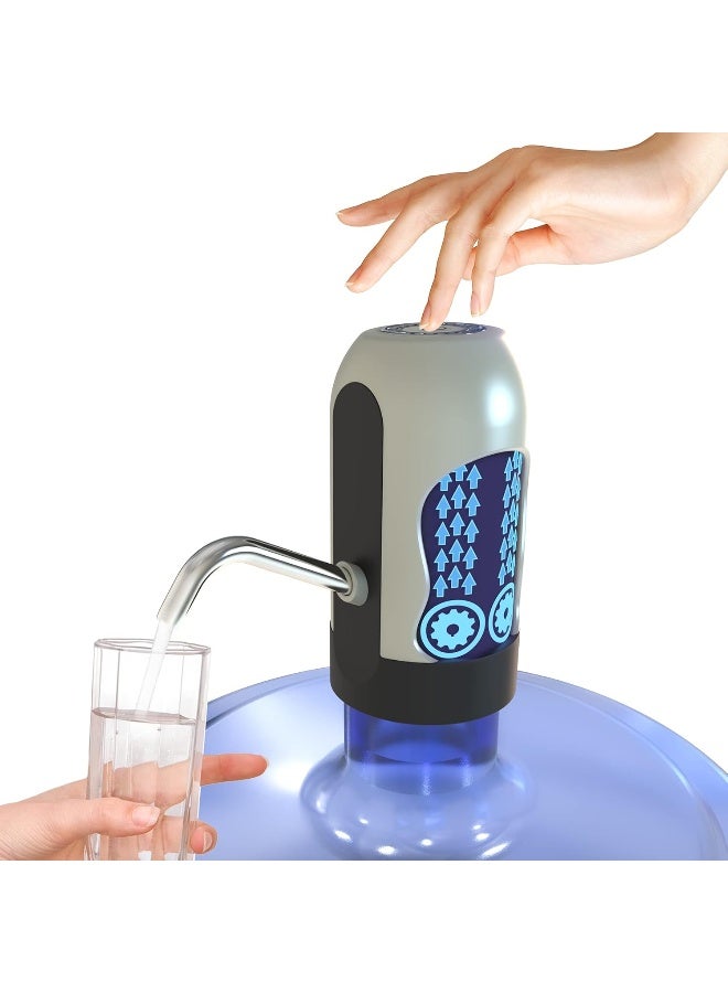 Goods-de Automatic Water Dispenser for any kind of bottles | USB charging, portable Water Pump black and white (White) - Image 1