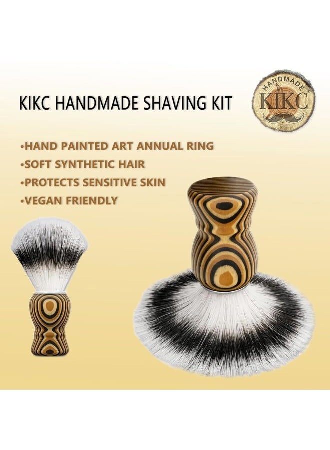 Kikc KIKC Hand Crafted Shaving Brush for Vegans, Synthetic Hair Bristle for Wet Shave, Comfortable Handle, Suitable for Leg Shaving - Image 2