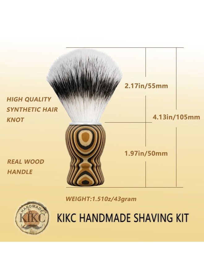 Kikc KIKC Hand Crafted Shaving Brush for Vegans, Synthetic Hair Bristle for Wet Shave, Comfortable Handle, Suitable for Leg Shaving - Image 5