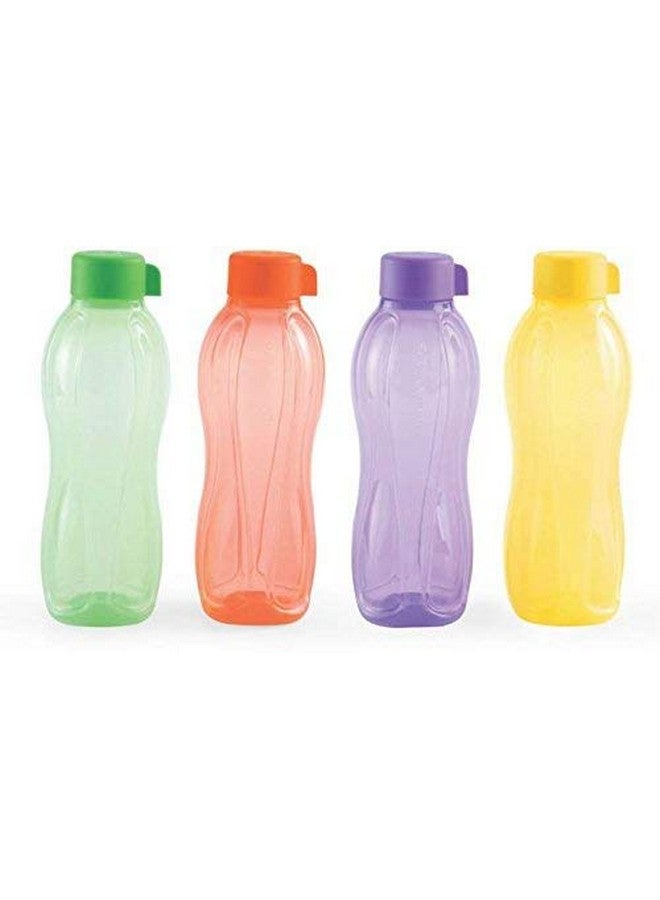 Tupperware طقم زجاجات ماء من بلاستيك توبروير العذري، 1 لتر، مجموعة من 4، متعددة الألوان