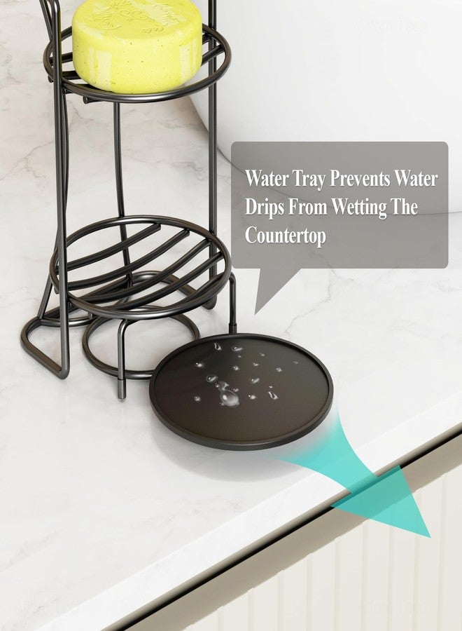 ان اي هوم حامل صابون NiHome ذو طبقتين مع نظام تصريف فعال، حامل صابون للشامبو، حامل صابون صلب، حامل صابون للاستحمام بطلاء متين مقاوم للصدأ (أسود) - Image 4