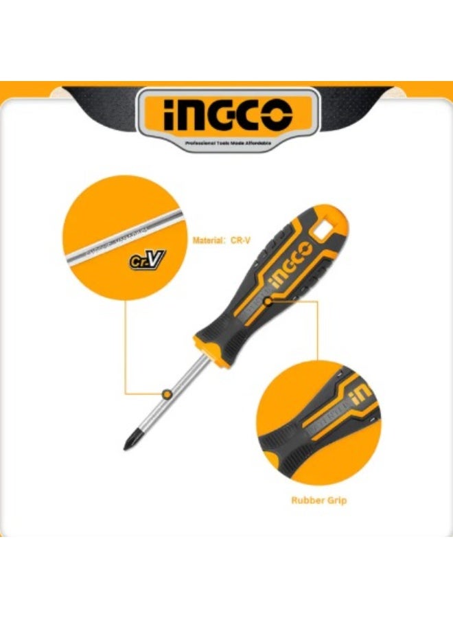 INGCO HKSD0628 Magnetic Screwdriver Set – 6PCS S2 Steel Phillips & Slotted Drivers for DIY and Professional Use - Image 1