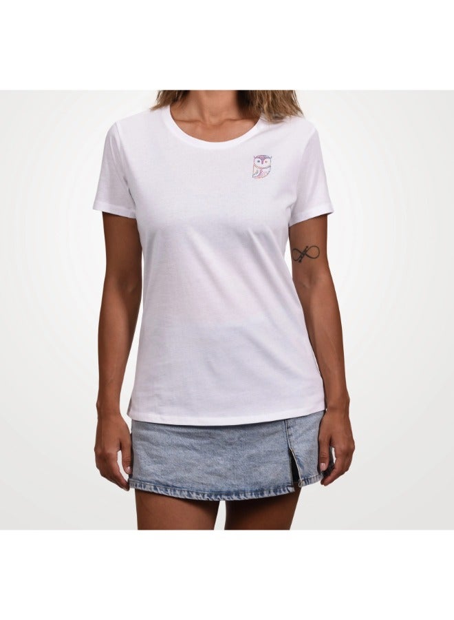 Primina Women printed T-Shirt, OWL  reSoft, Breathable Cotton Comfort: Embrace Style with Our Printed Collection – Where Fashion Meets Ease for the Ultimate Statement in Every Thread, Every Print, Every Wear!  - Image 5