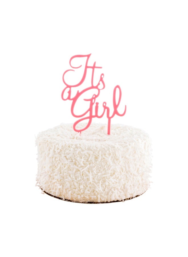 Restaurantware Top Cake Baby Cake Topper, 1 Sturdy Cake Topper - For Gender Reveal Parties, Dessert Decoration, Pink Acrylic Baby Shower Cake Topper, Won’t Sink Into Pastries - Image 2