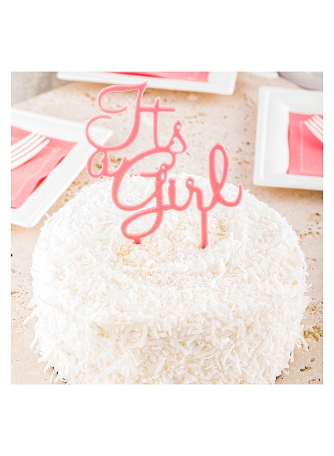 Restaurantware Top Cake Baby Cake Topper, 1 Sturdy Cake Topper - For Gender Reveal Parties, Dessert Decoration, Pink Acrylic Baby Shower Cake Topper, Won’t Sink Into Pastries - Image 5