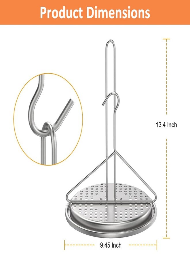 AJinTeby Turkey Fryer Accessories Vertical Chicken Roaster with Poultry Hanger, Turkey Deep Fryer Roaster Holder Base, Turkey Frying Rack with Chrome Finish Wire Handle Lifter Hook - Image 2