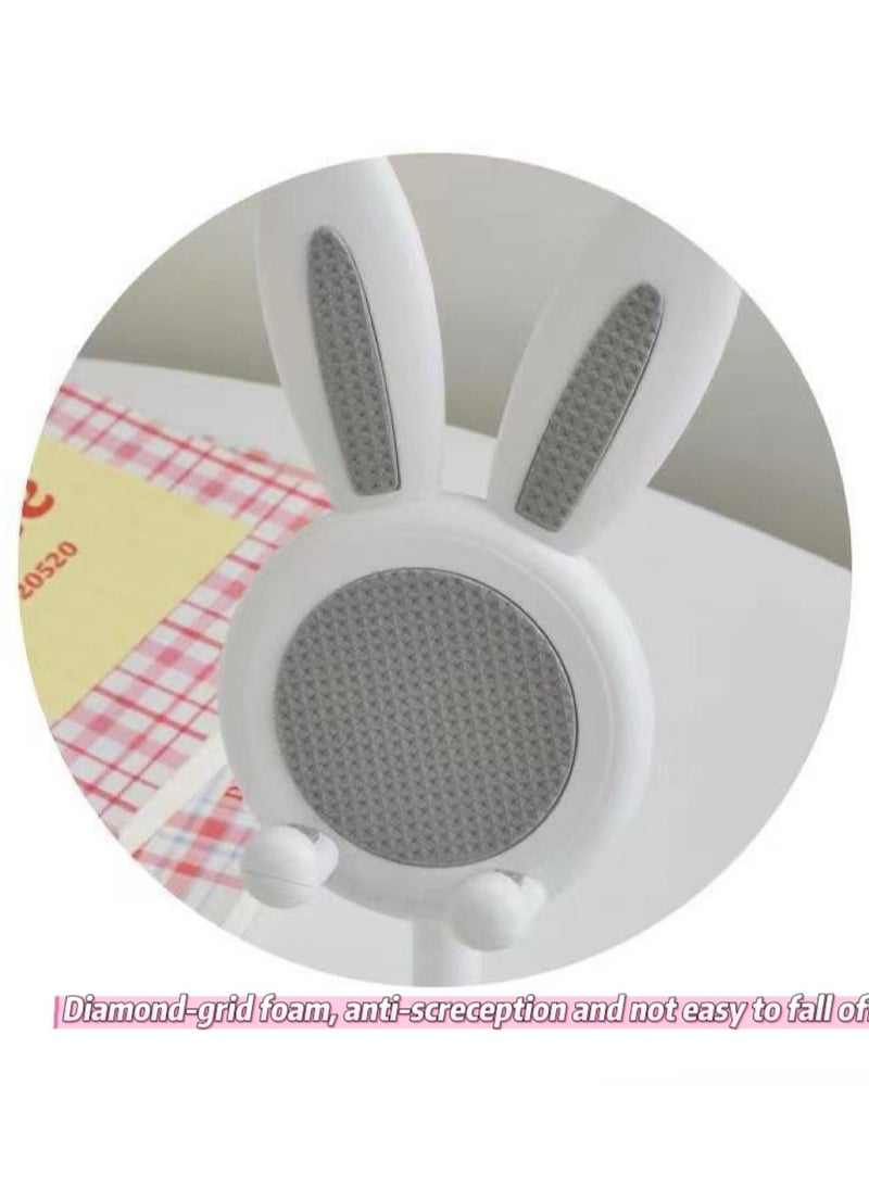 Phone Stand Cute Bunny Rabbit Phone Stand, Angle Height Adjustable Cute Bunny Phone Stand for Desk,Compatible with All Mobile Phones-white - Image 4