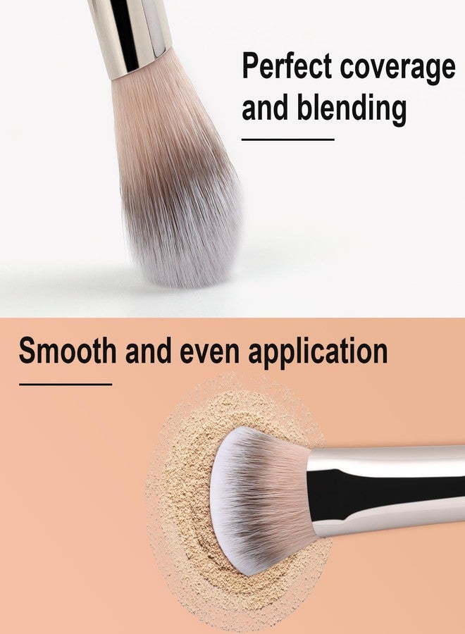 TEOYALL Highlighter Brush, Small Plush Fluflly Synthetic Bristles Tapered Under Eye Setting Brush for Bronzer Cheek with Loose Powder - Image 4