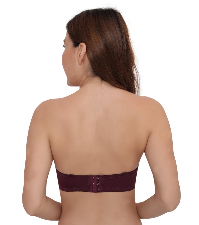 PLUMBURY Lightly Padded Strapless Multiway Underwire Everyday Bra for Women, Size 34-40 Purple - Image 3