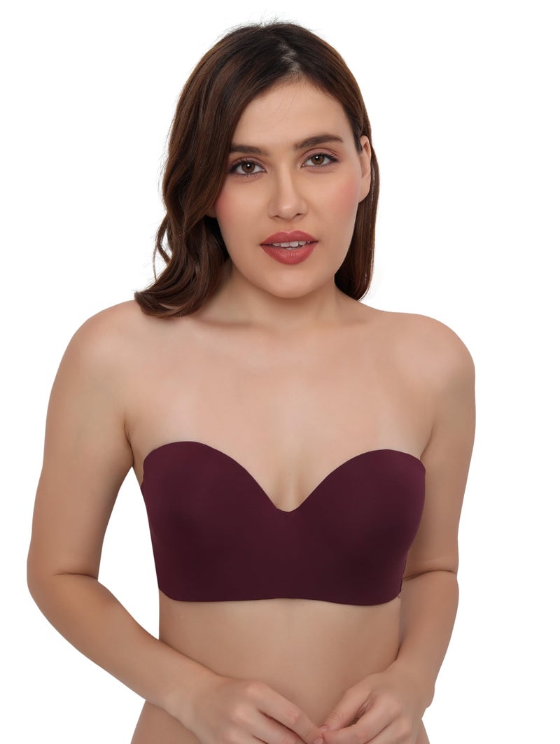 PLUMBURY Lightly Padded Strapless Multiway Underwire Everyday Bra for Women, Size 34-40 Purple - Image 1