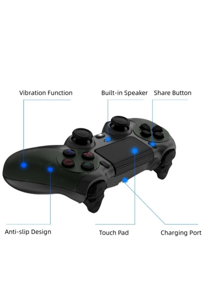 XICEN Wireless Controller for PS4/PS4 Slim/PS4 Pro/PC, Anti-Slip Gamepad Hand Joystick with USB Cable & Dual Vibration & Clickable Touchpad & Audio Function & LED Light - Image 2