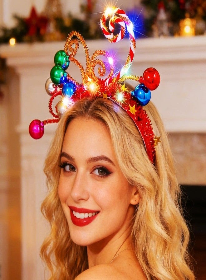 CAKURE Christmas Headbands Light Up Christmas Ball Headband Xmas Holiday Hair Accessories for Women and Girls (Type 1) - Image 5