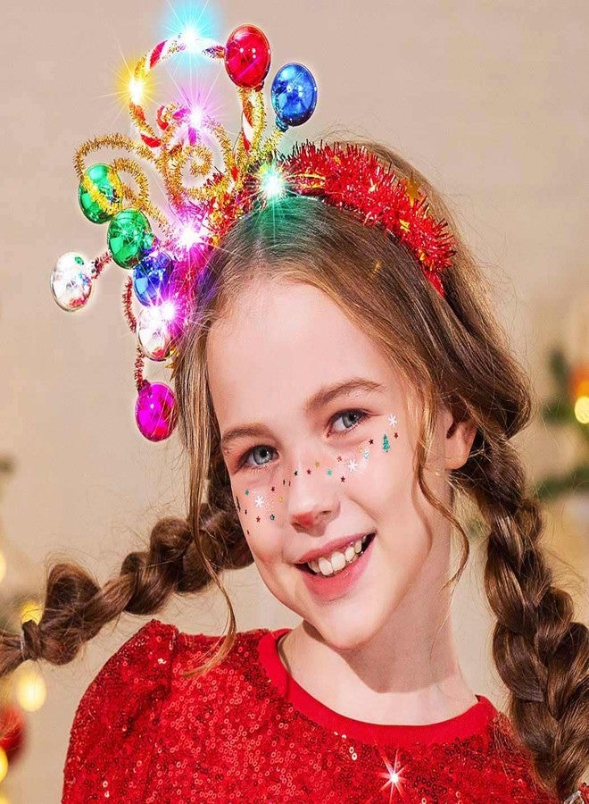 CAKURE Christmas Headbands Light Up Christmas Ball Headband Xmas Holiday Hair Accessories for Women and Girls (Type 1) - Image 3