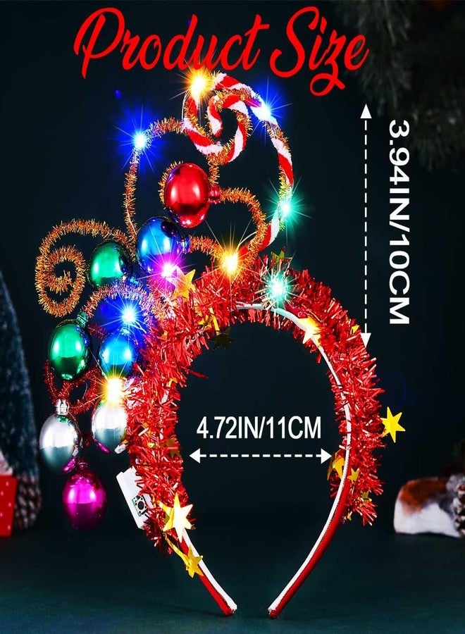 CAKURE Christmas Headbands Light Up Christmas Ball Headband Xmas Holiday Hair Accessories for Women and Girls (Type 1) - Image 2
