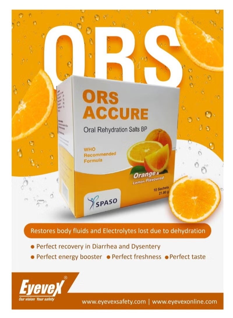ORS Accure Oral Rehydration Salts Bp 10 Sachets 21.80 G