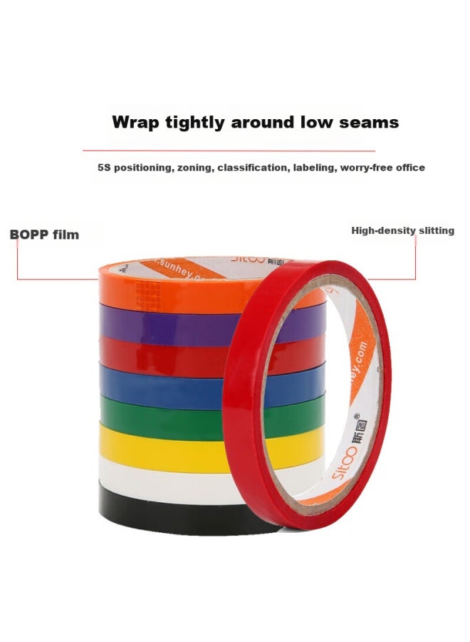 SITOO Rolls Positioning Tape Yellow 1.2cm Wide * 25m Long Desktop 5s Line Marking Color Tape Laboratory Warning Line - Image 3