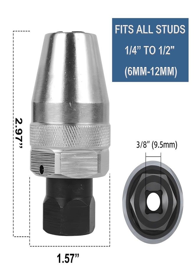 Saipe Damaged Bolt and Stud Extractor Tool 3/8" Drive Broken Stud Remover Bolt Extractor Fit 1/4" to 1/2" Rounded Studs for Broken, Rounded Off, Painted Over, and Rusted Tight Bolts - Image 5