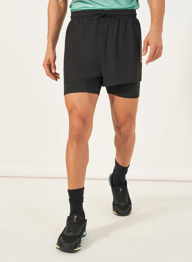 Styli Styli 4-Way Stretch 2in1 Training Shorts with Side Print Detail
