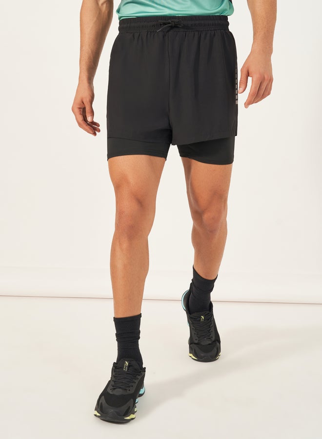 ستايلي اكتيف شورت تدريب 2 في 1 بطبعة جانبية - Image 3