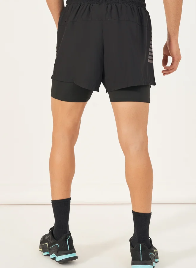 Styli Styli 4-Way Stretch 2in1 Training Shorts with Side Print Detail