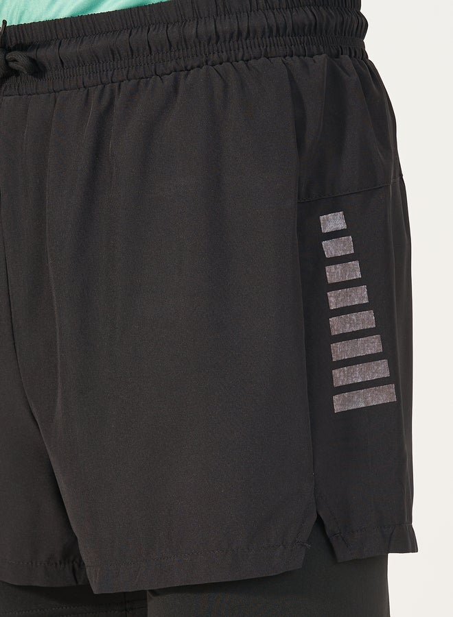 ستايلي اكتيف شورت تدريب 2 في 1 بطبعة جانبية - Image 4