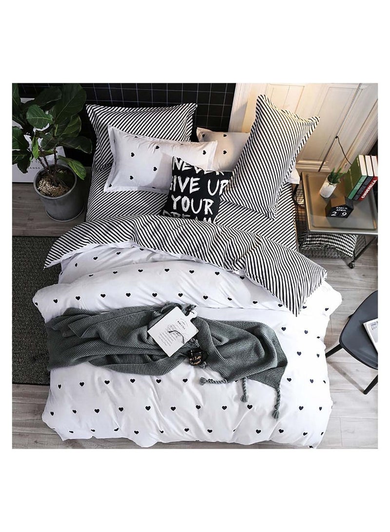 Sharpdo 4-Piece Bed Sheet Luxury Cotton Microfiber Soft Quilt with Comforter Cover, Flat and Pillowcases Single Set 2m 200X230cm - Image 2