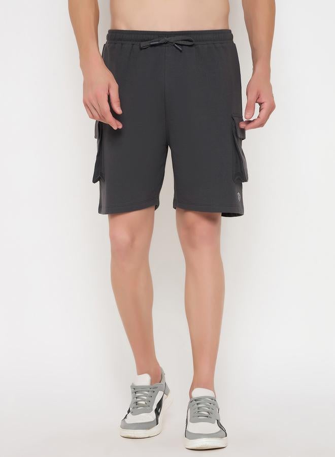 John Players John Player Solid Drawstring Waist Lounge Shorts with Pockets - Image 2
