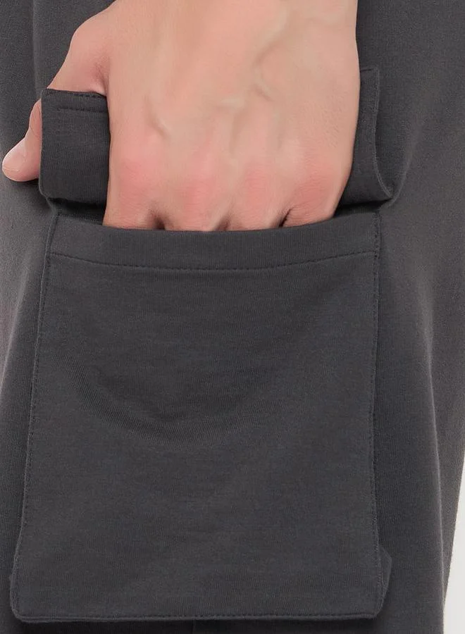John Players John Player Solid Drawstring Waist Lounge Shorts with Pockets