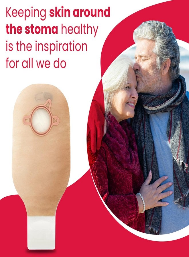 HOLLISTER هوليستر 18193 صورة جديدة كيس استومي قابل للتصريف 2 قطعة 12 بوصة، رمز لون أحمر مطابق، 10 عبوة، كيس شفاف - حجم فلانج 2-1/4 بوصة - Image 3