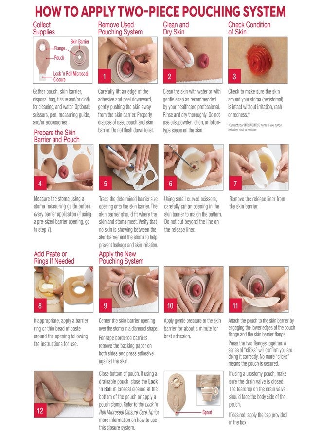 HOLLISTER هوليستر 18193 صورة جديدة كيس استومي قابل للتصريف 2 قطعة 12 بوصة، رمز لون أحمر مطابق، 10 عبوة، كيس شفاف - حجم فلانج 2-1/4 بوصة - Image 5