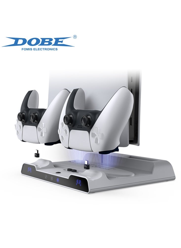 DOBE Multi-Functional Cooling Fan Base for PS5 / PS5 Slim / PS5 Pro | DualSense Controller Charging Station & External Hard Drive Storage Rack - Image 1