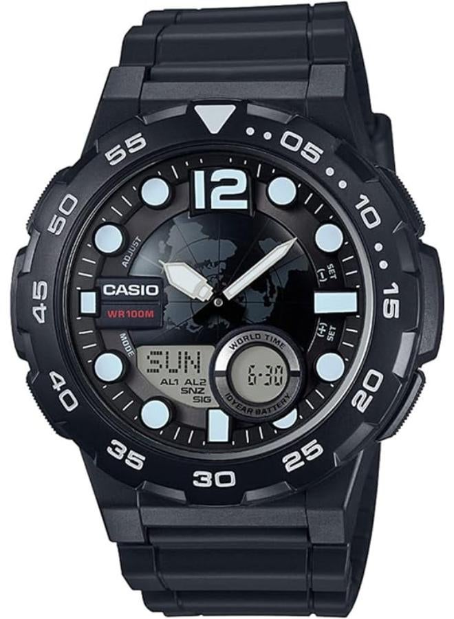 Casio World Time Casual Mens Watch AEQ-100W-1AVDF, Analog - Image 1