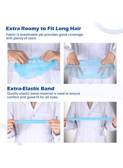 Yahenda 500 Pcs Disposable Bouffant Caps Bulk disposable hair covers Disposable Caps for Hair Elastic Dust Cap Hairnets for Food Service, Nurses, Labs(21 Inches,Blue)  - Image 4