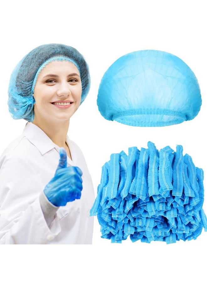 Yahenda 500 Pcs Disposable Bouffant Caps Bulk disposable hair covers Disposable Caps for Hair Elastic Dust Cap Hairnets for Food Service, Nurses, Labs(21 Inches,Blue) - Image 1