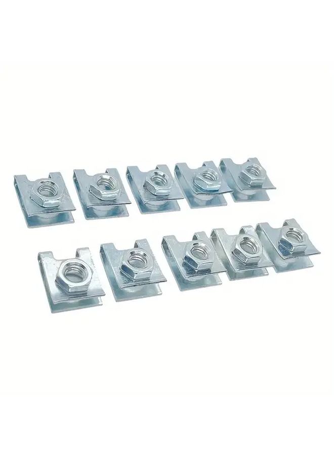 Army Green Universal M6 U Clip Bolts with Nut Set of 10 for Motorcycle Scooter ATV - Image 3