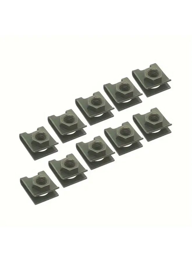 Army Green Universal M6 U Clip Bolts with Nut Set of 10 for Motorcycle Scooter ATV - Image 4