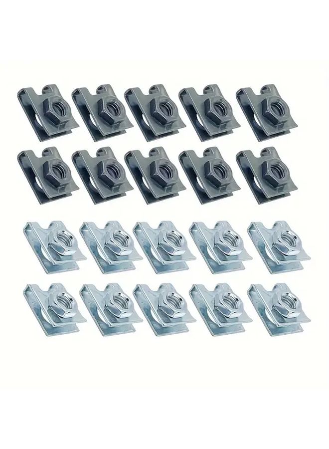 Army Green Universal M6 U Clip Bolts with Nut Set of 10 for Motorcycle Scooter ATV - Image 1
