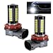 LHDOS 2PCS H11 Car LED Fog Light Bulbs 12V 1500 Lumen5630 33SMD LED Antifog Lights Plug and Play DRL Power LEDs Bulbs Universal 6500K White Super Bright Light Replacement for Car Truck SUV H11 - Image 2