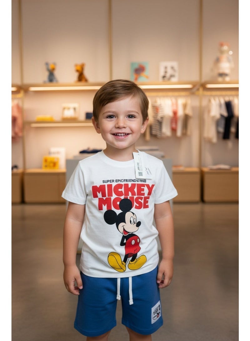 ZARA Kids Mickey Mouse 'Super Epic Friend' 2-Piece Set (T-Shirt & Shorts) - Original - Image 1