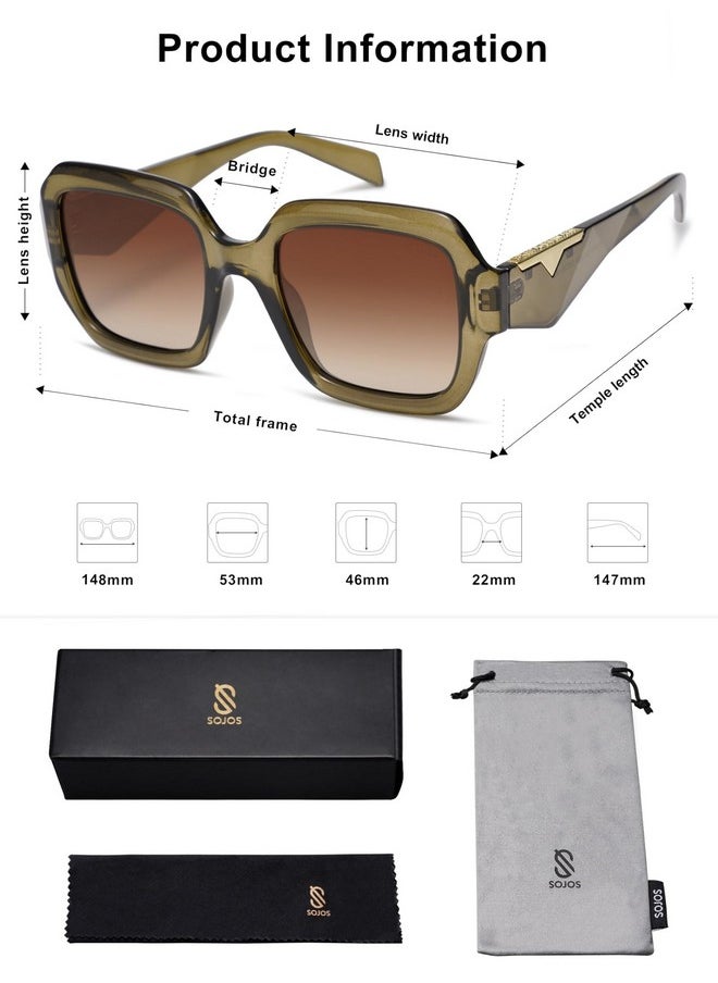 Sojos Trendy Square Polarized Sunglasses For Womens Mens,Retro Polygon Plastic Frame Designer Inspired Sun Glasses Sj2310  - Image 5