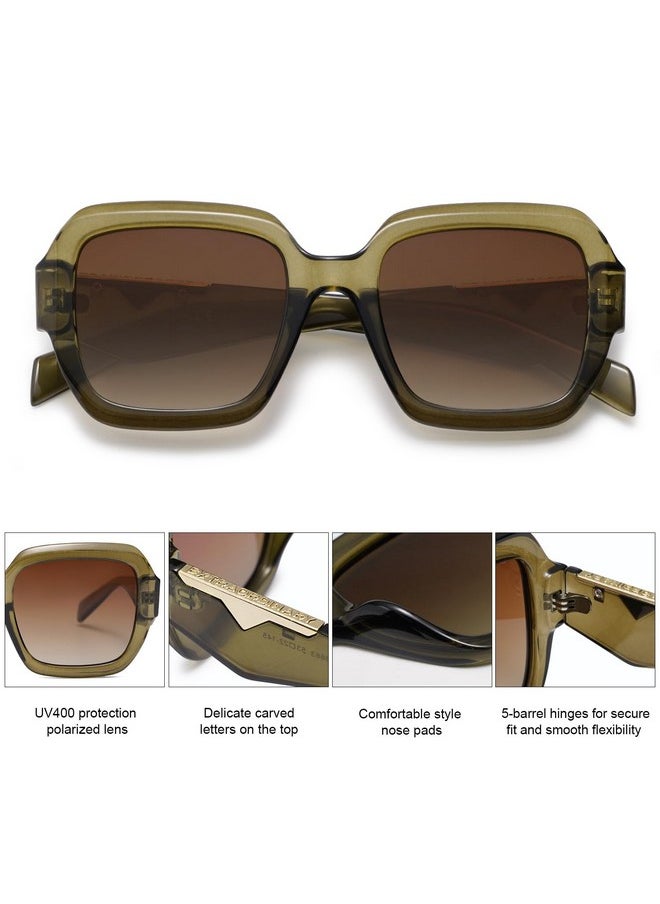 Sojos Trendy Square Polarized Sunglasses For Womens Mens,Retro Polygon Plastic Frame Designer Inspired Sun Glasses Sj2310  - Image 4